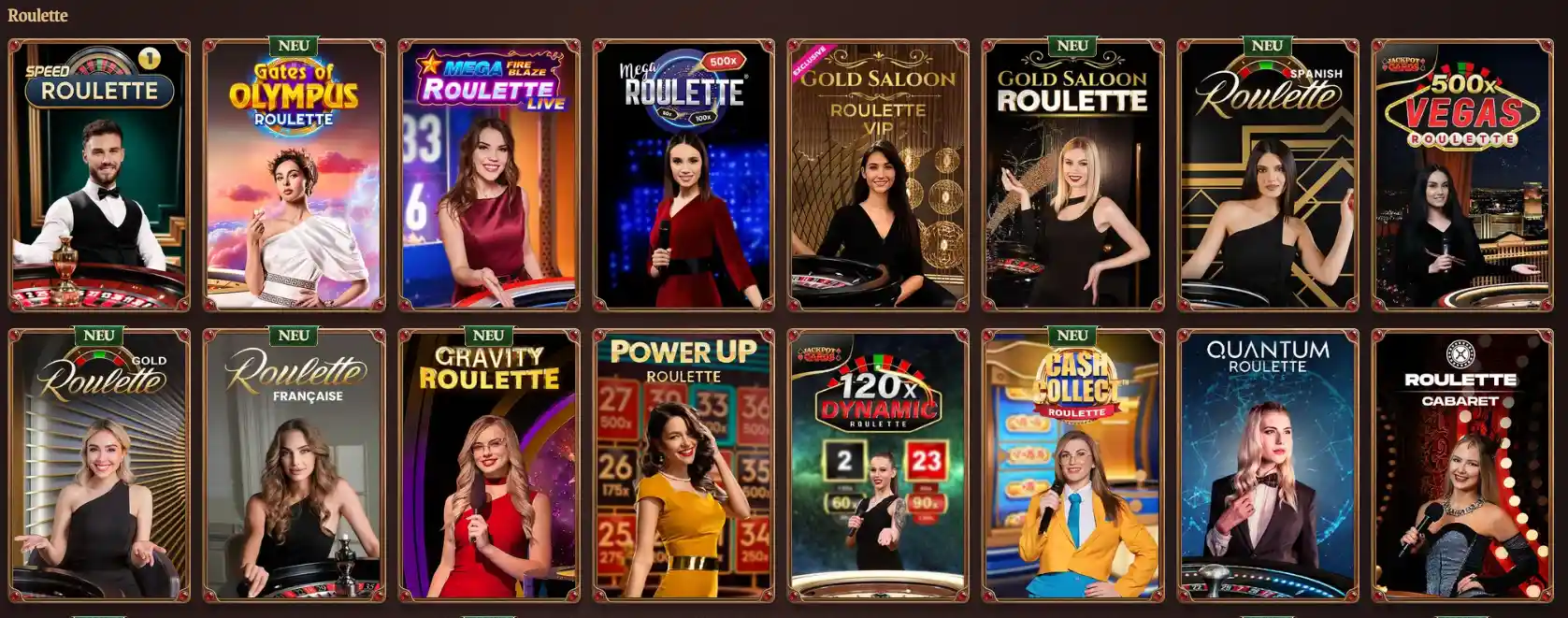 Roulette-Spiele im Live Casino von CrazyTower mit verschiedenen Varianten