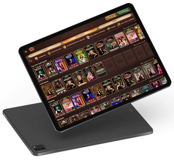 CrazyTower Casino auf einem Tablet mit optimierter Browser-Version